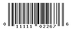 UPC barcode number 011111022676