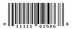 UPC barcode number 011111025868