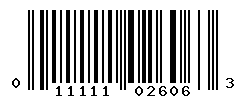 UPC barcode number 011111026063