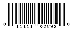 UPC barcode number 011111028920 lookup