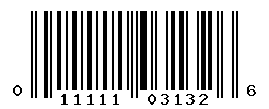 UPC barcode number 011111031326