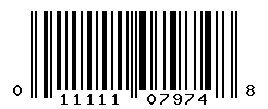 UPC barcode number 011111079748