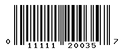 UPC barcode number 011111200357