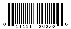 UPC barcode number 011111262706