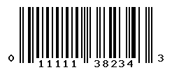UPC barcode number 011111382343