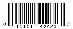 UPC barcode number 011111404717