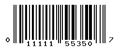 UPC barcode number 011111553507