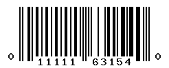 UPC barcode number 011111631540