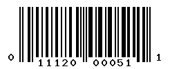 UPC barcode number 011120000511