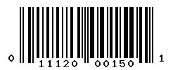 UPC barcode 011120001501