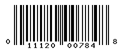 UPC barcode number 011120007848