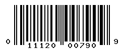 UPC barcode number 011120007909