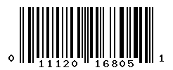 UPC barcode number 011120168051