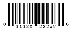 UPC barcode number 011120222586