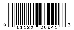 UPC barcode number 011120269413