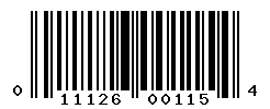 UPC barcode number 011126001154