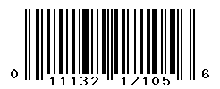 UPC barcode number 011132171056