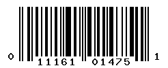 UPC barcode number 011161014751