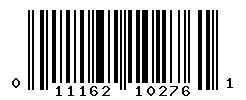 UPC barcode number 011162102761