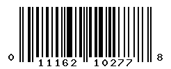 UPC barcode number 011162102778