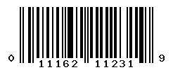 UPC barcode number 011162112319