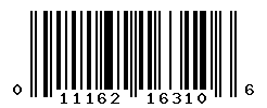 UPC barcode number 011162163106