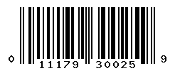 UPC barcode number 011179300259
