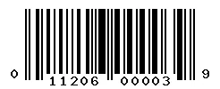UPC barcode 011206000039