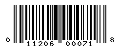 UPC barcode 011206000718