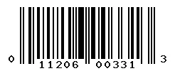UPC barcode 011206003313