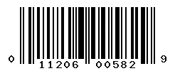 UPC barcode 011206005829