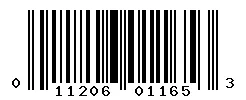UPC barcode 011206011653