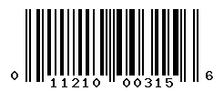 UPC barcode number 011210003156