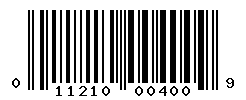 UPC barcode number 011210004009