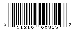 UPC barcode number 011210008557
