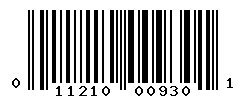 UPC barcode number 011210009301