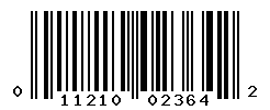 UPC barcode number 011210023642
