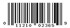 UPC barcode number 011210023659