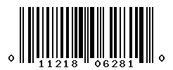 UPC barcode number 011218062810