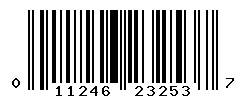 upc 011246232537 barcode image