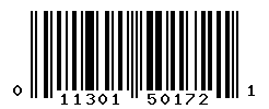 UPC barcode number 011301501721