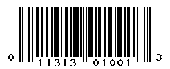 UPC barcode number 011313010013
