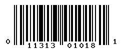 UPC barcode number 011313010181