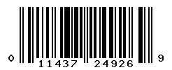 UPC barcode number 011437249269