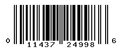 upc 011437249986 barcode image