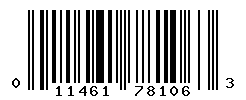 UPC barcode number 011461781063