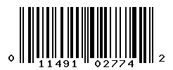 UPC barcode number 011491027742