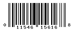 UPC barcode number 011546156168