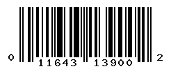 UPC barcode number 011643139002