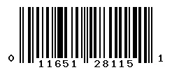 UPC 011651281151 barcode image